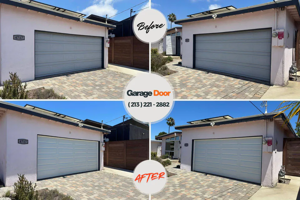 Before and after: garage door repair Wyandotte, MI